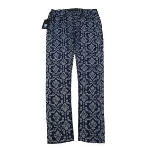 Monarda Pants Womens 5 Dark Blue Floral Low Rise Skinny Fit Casual Jeans